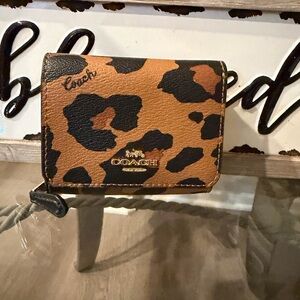AUTHENTIC Coach Cheetah Patterned Leather Wallet